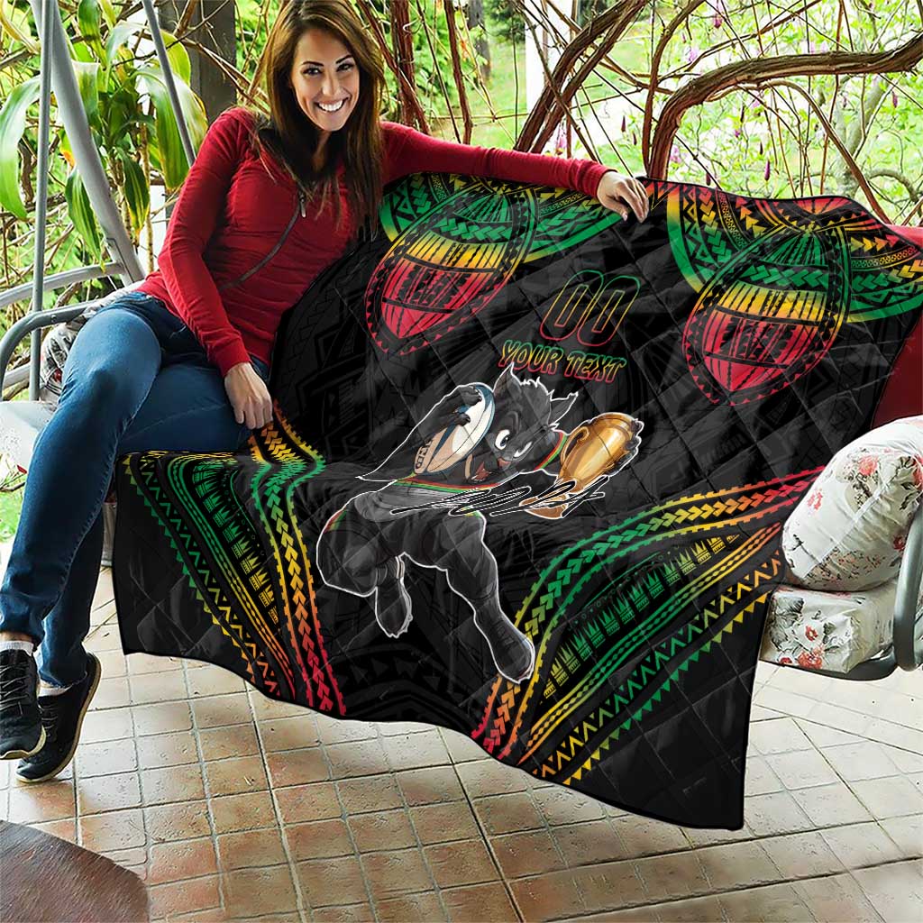 Custom Panthers Champion Grand Final 2024 Quilt With Polynesian Style