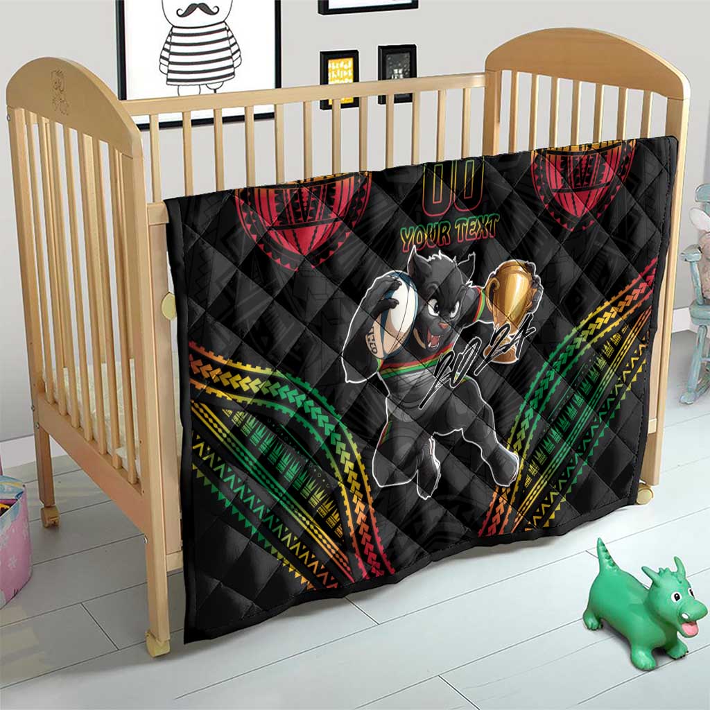 Custom Panthers Champion Grand Final 2024 Quilt With Polynesian Style