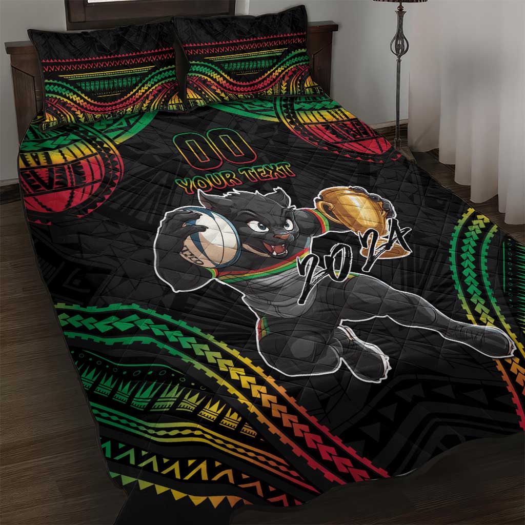 Custom Panthers Champion Grand Final 2024 Quilt Bed Set With Polynesian Style