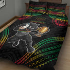 Custom Panthers Champion Grand Final 2024 Quilt Bed Set With Polynesian Style