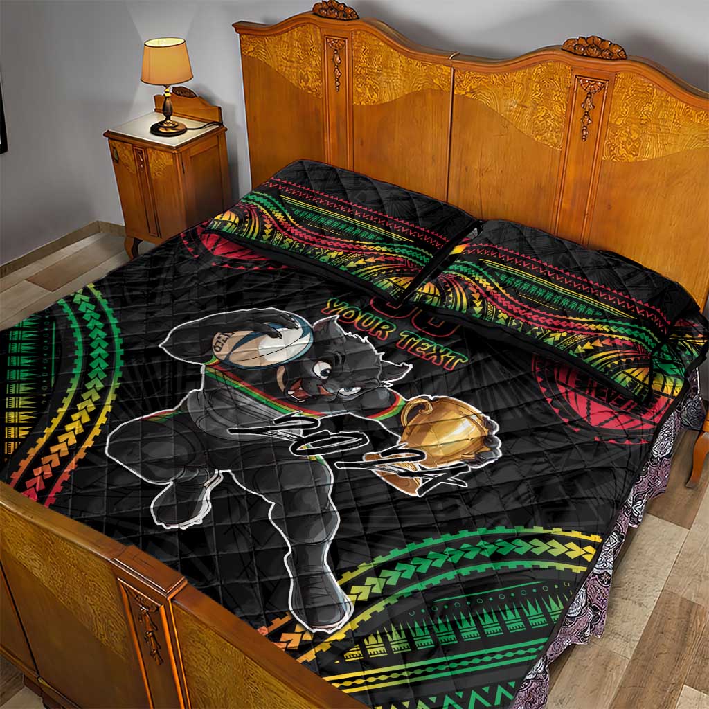 Custom Panthers Champion Grand Final 2024 Quilt Bed Set With Polynesian Style