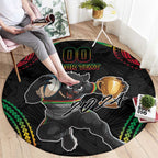Custom Panthers Champion Grand Final 2024 Round Carpet With Polynesian Style