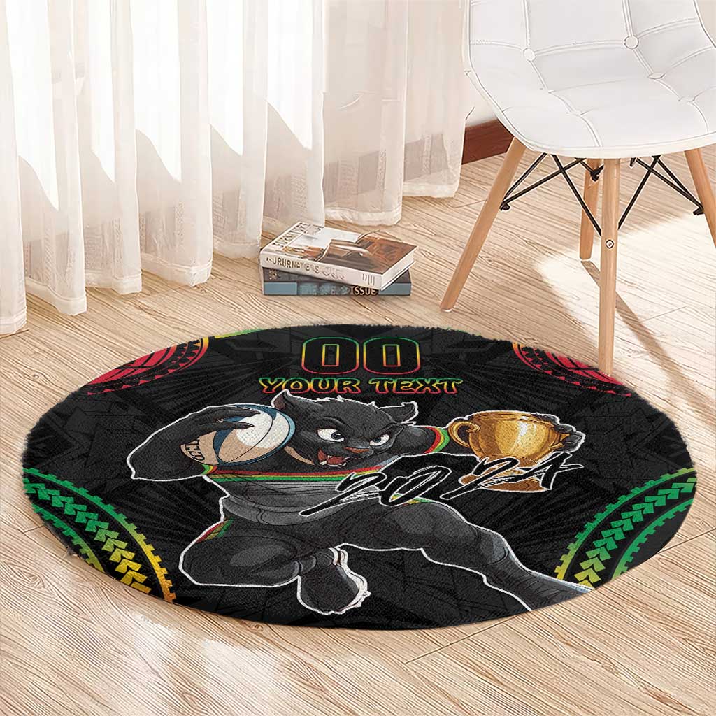 Custom Panthers Champion Grand Final 2024 Round Carpet With Polynesian Style