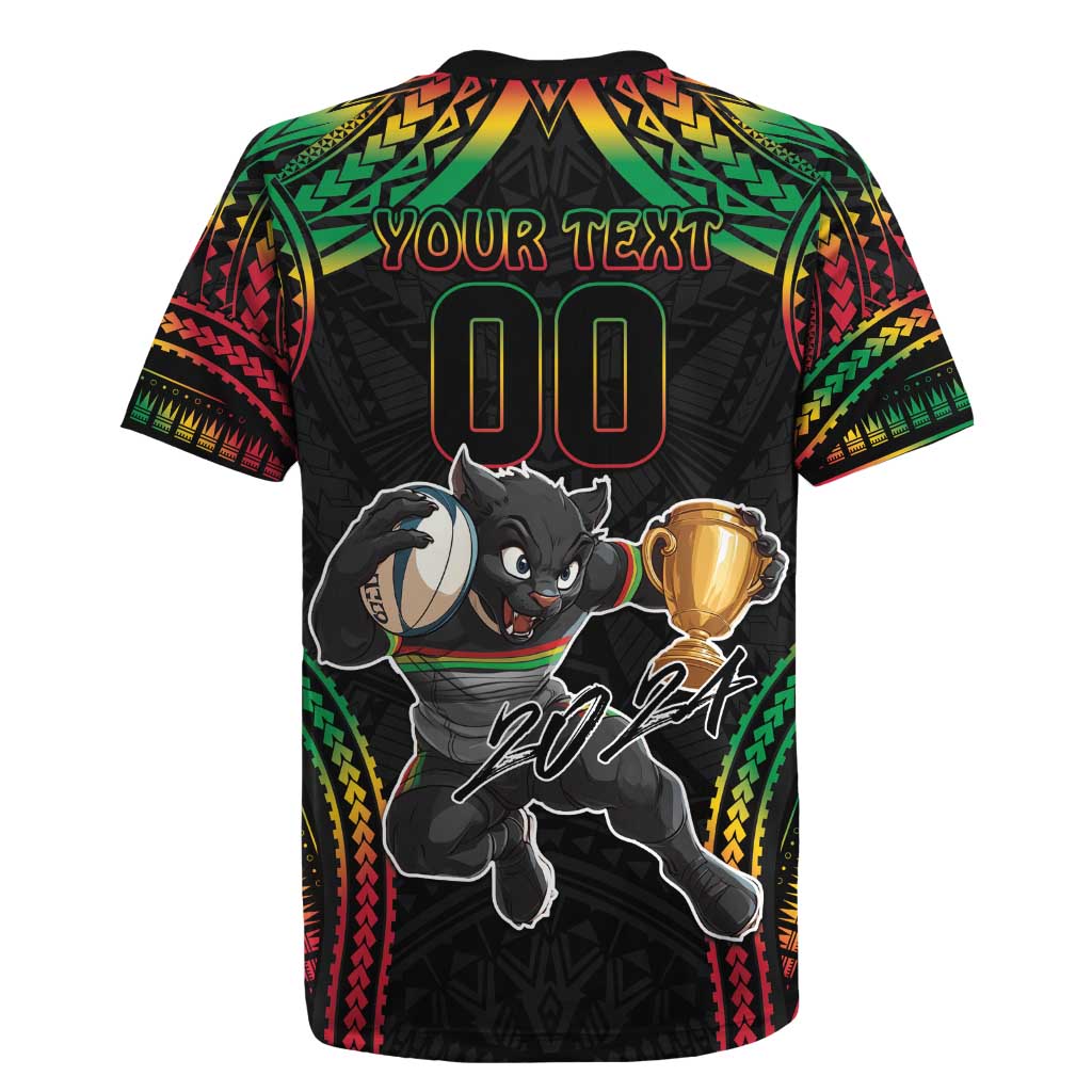 Custom Panthers Champion Grand Final 2024 Rugby Jersey With Polynesian Style