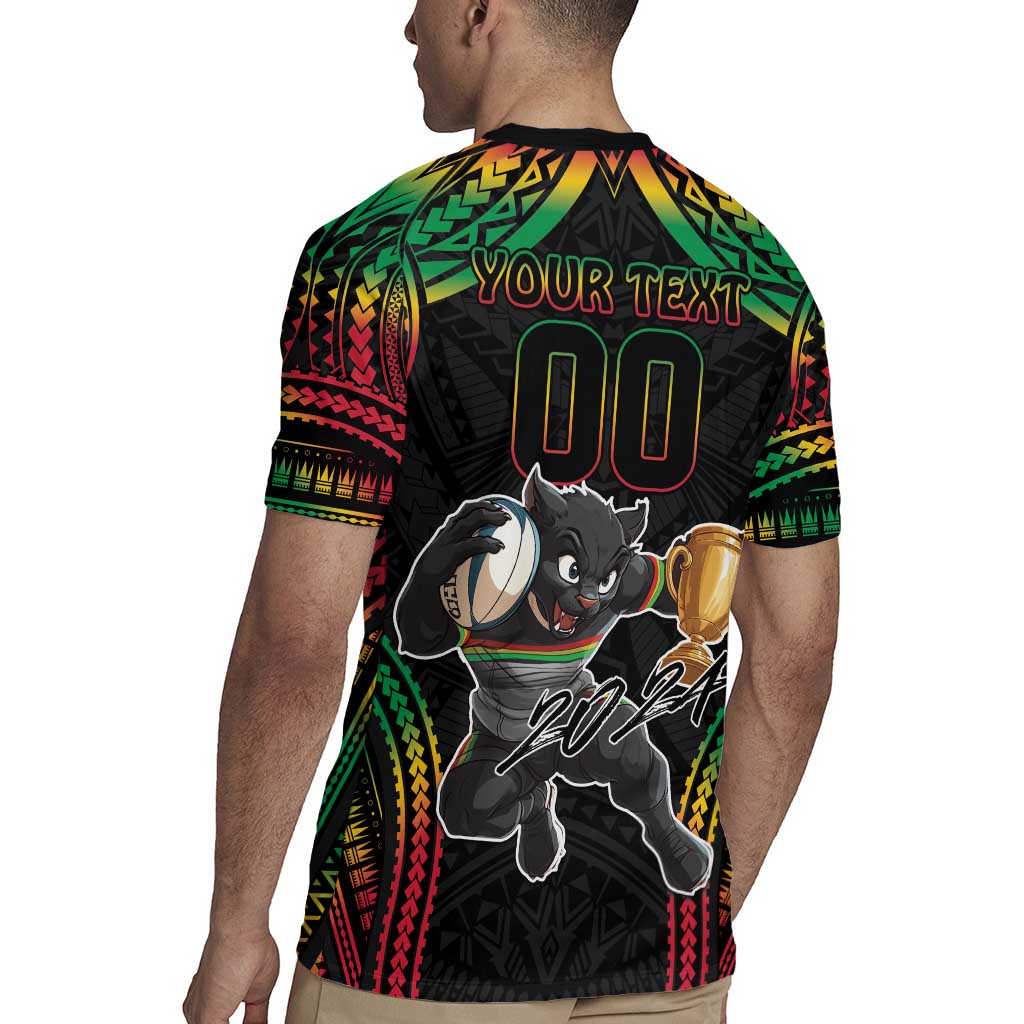 Custom Panthers Champion Grand Final 2024 Rugby Jersey With Polynesian Style
