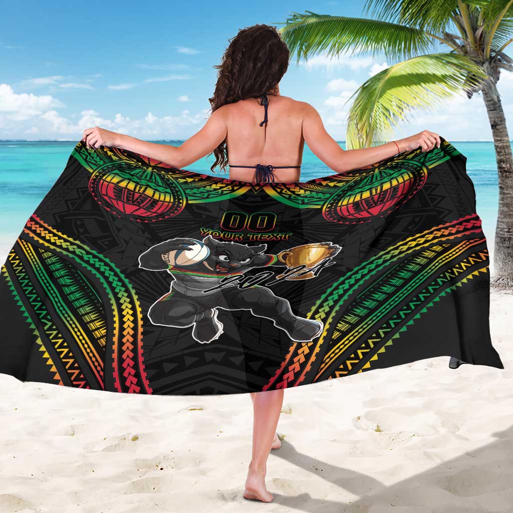 Custom Panthers Champion Grand Final 2024 Sarong With Polynesian Style