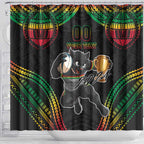 Custom Panthers Champion Grand Final 2024 Shower Curtain With Polynesian Style