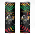 Custom Panthers Champion Grand Final 2024 Skinny Tumbler With Polynesian Style