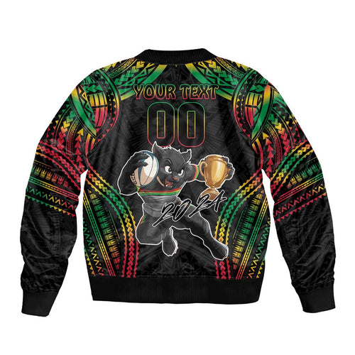 Custom Panthers Champion Grand Final 2024 Sleeve Zip Bomber Jacket With Polynesian Style