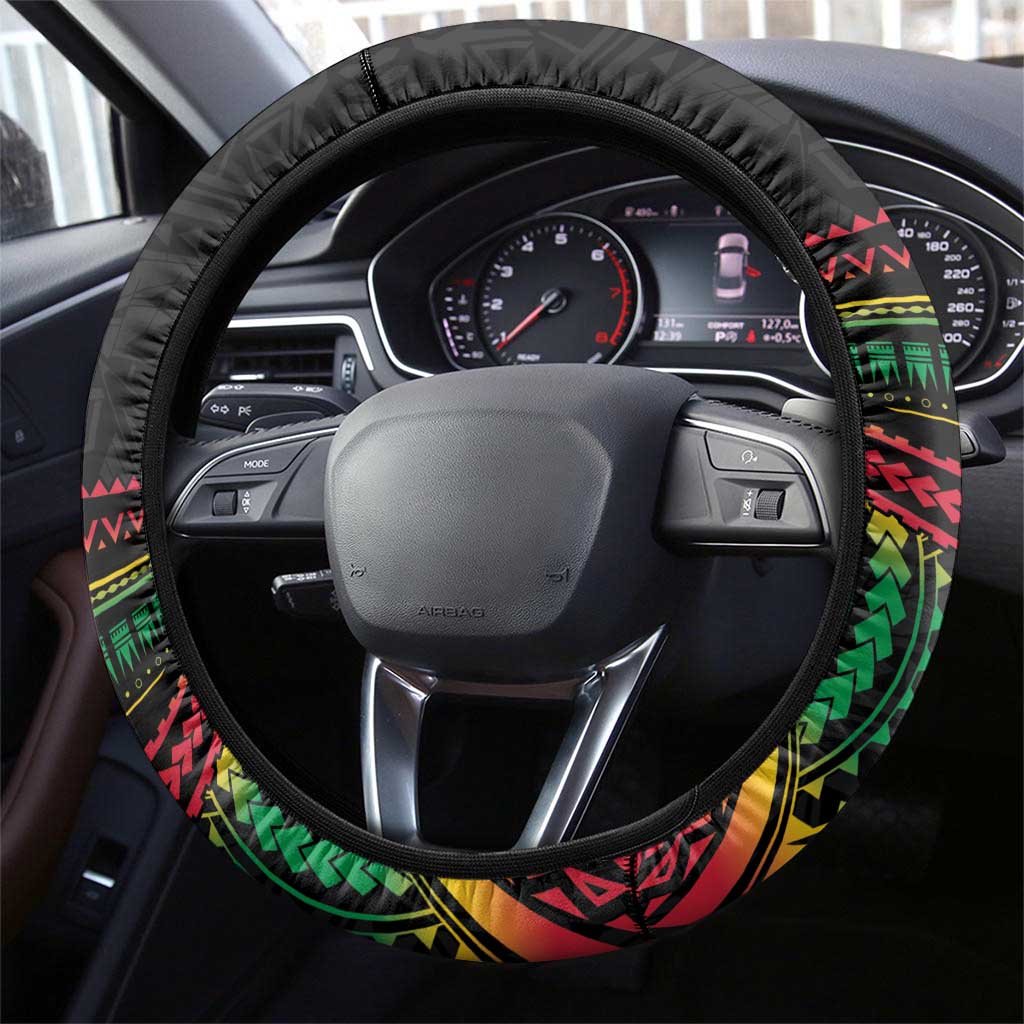 Panthers Champion Grand Final 2024 Steering Wheel Cover With Polynesian Style