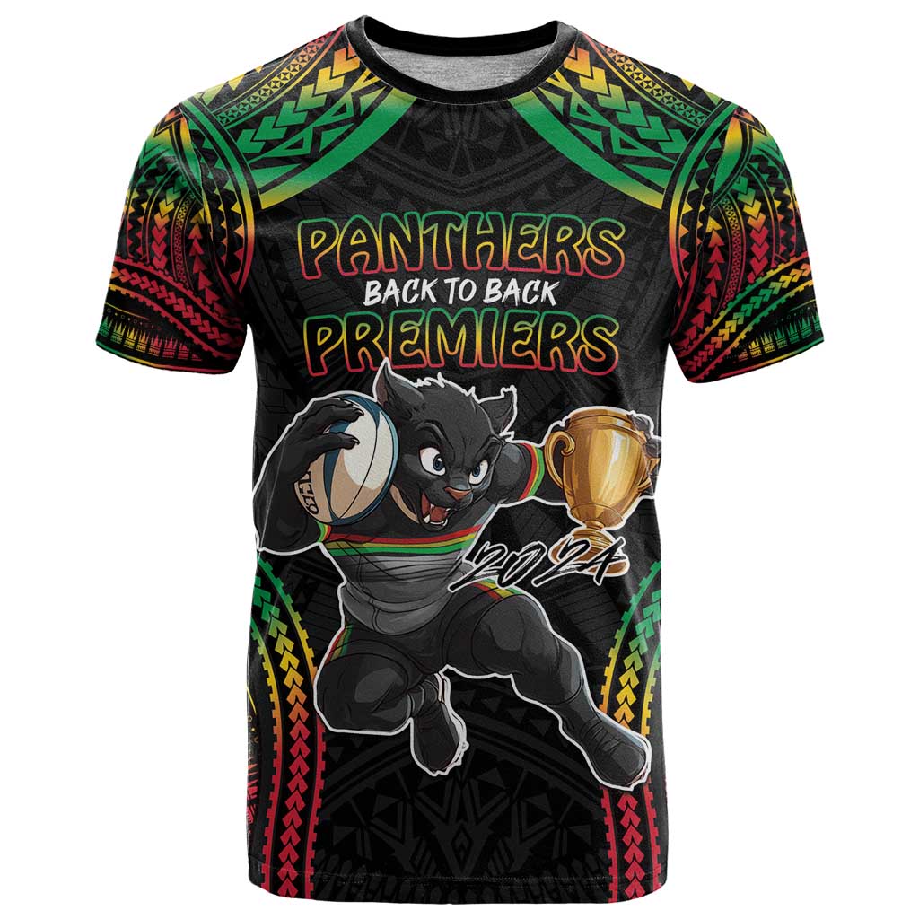 Custom Panthers Champion Grand Final 2024 T Shirt With Polynesian Style