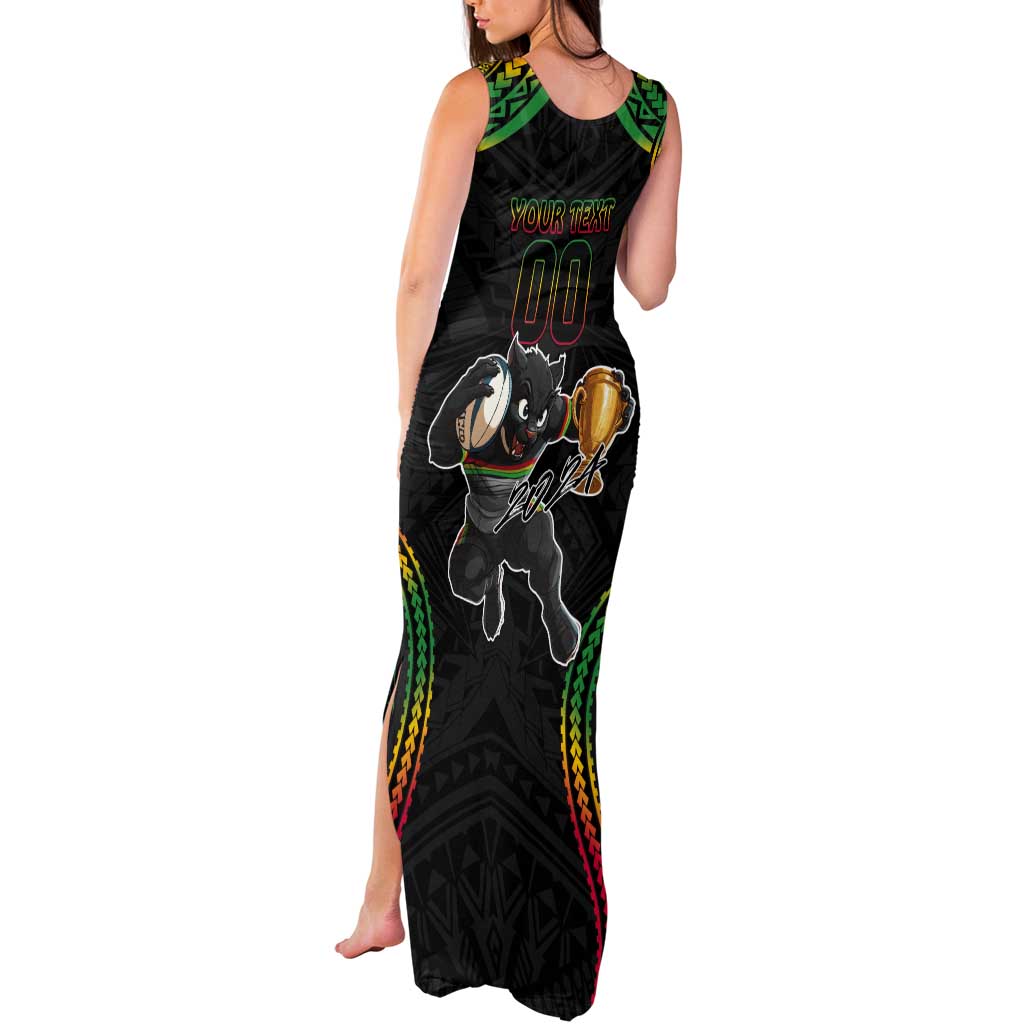 Custom Panthers Champion Grand Final 2024 Tank Maxi Dress With Polynesian Style