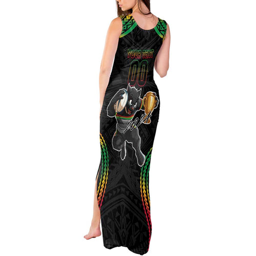 Custom Panthers Champion Grand Final 2024 Tank Maxi Dress With Polynesian Style