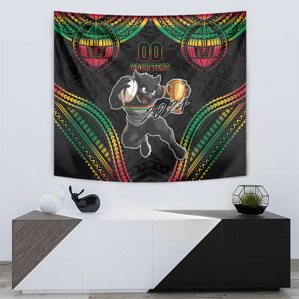 Custom Panthers Champion Grand Final 2024 Tapestry With Polynesian Style