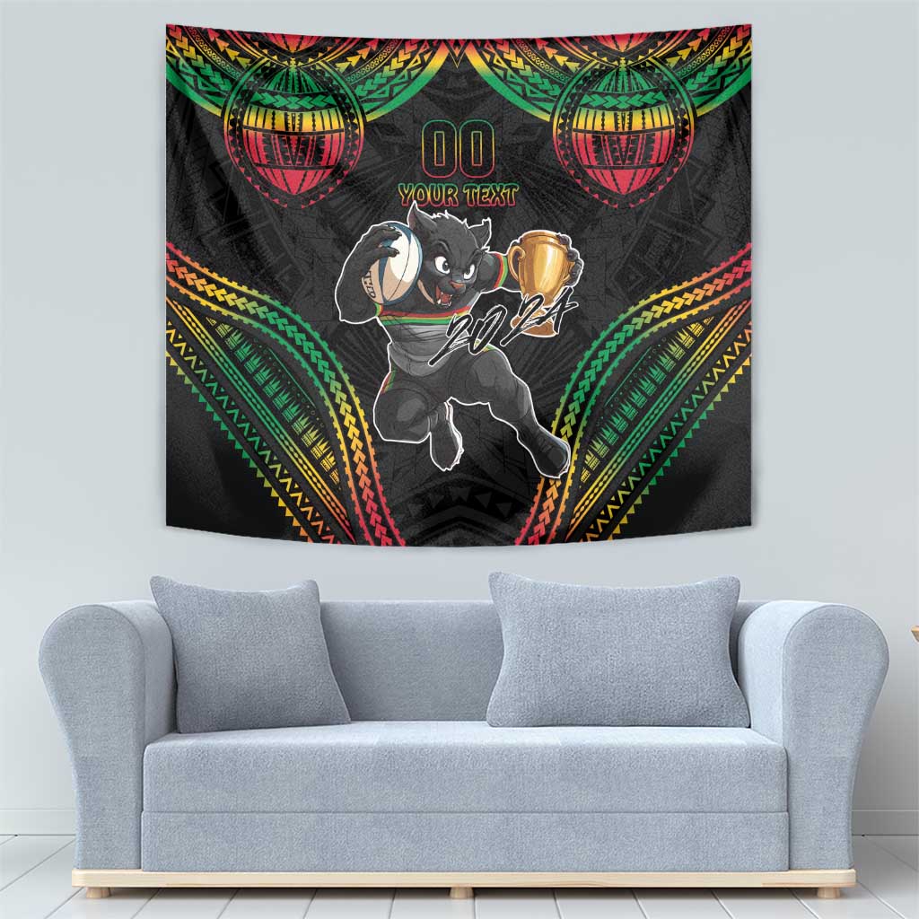 Custom Panthers Champion Grand Final 2024 Tapestry With Polynesian Style
