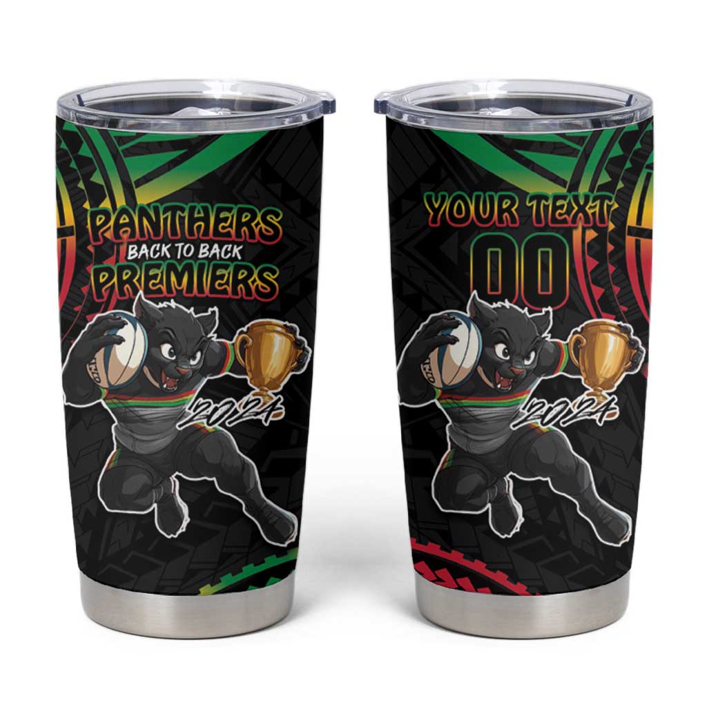 Custom Panthers Champion Grand Final 2024 Tumbler Cup With Polynesian Style