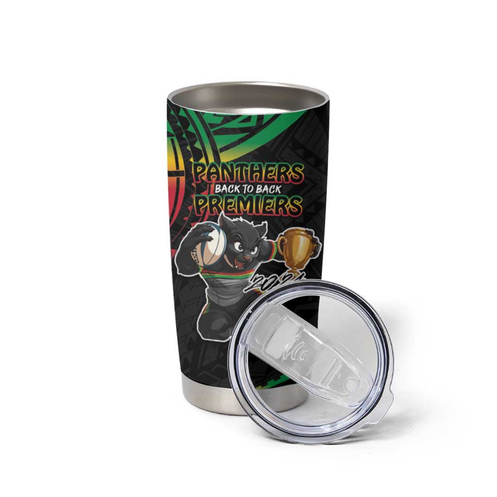 Custom Panthers Champion Grand Final 2024 Tumbler Cup With Polynesian Style