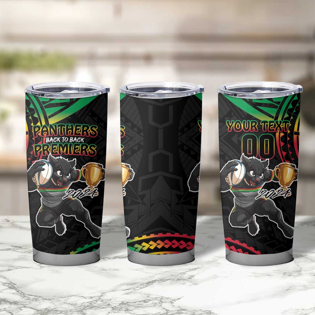 Custom Panthers Champion Grand Final 2024 Tumbler Cup With Polynesian Style