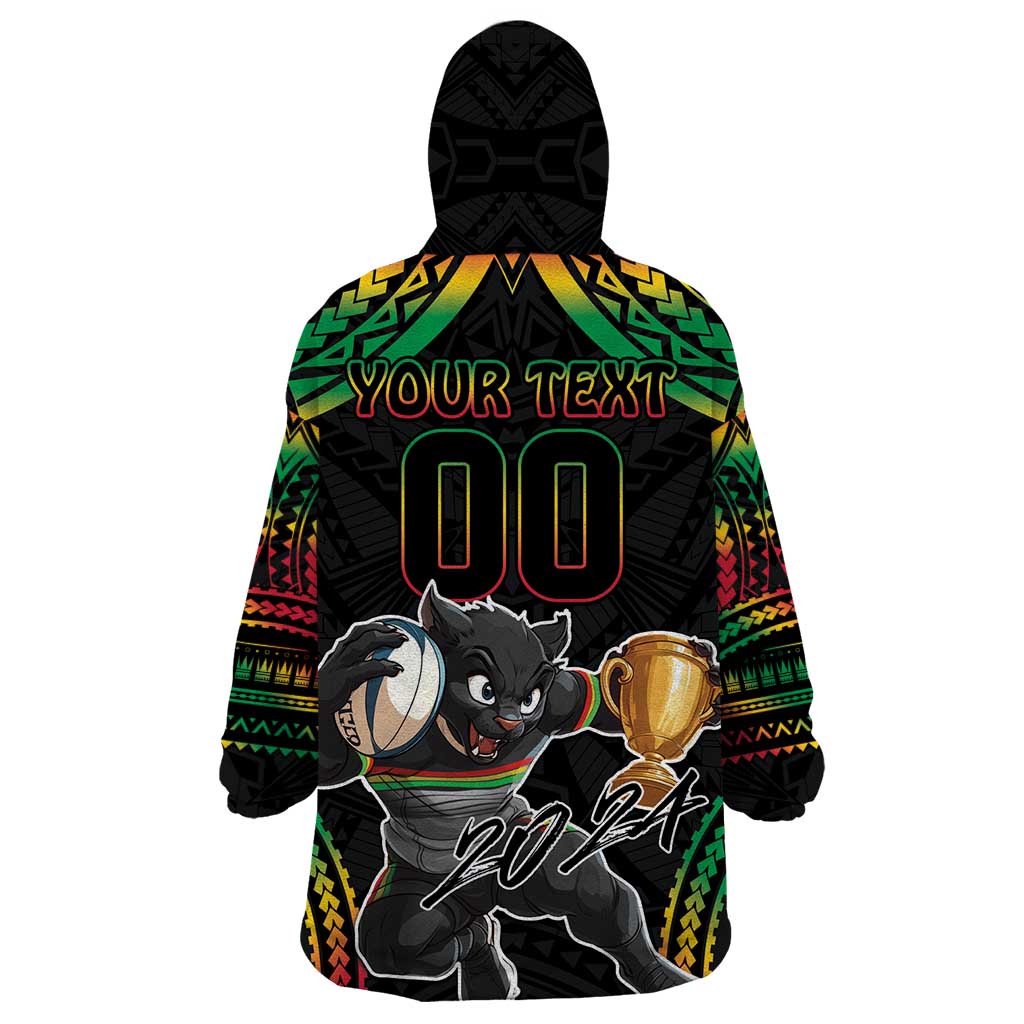 Custom Panthers Champion Grand Final 2024 Wearable Blanket Hoodie With Polynesian Style