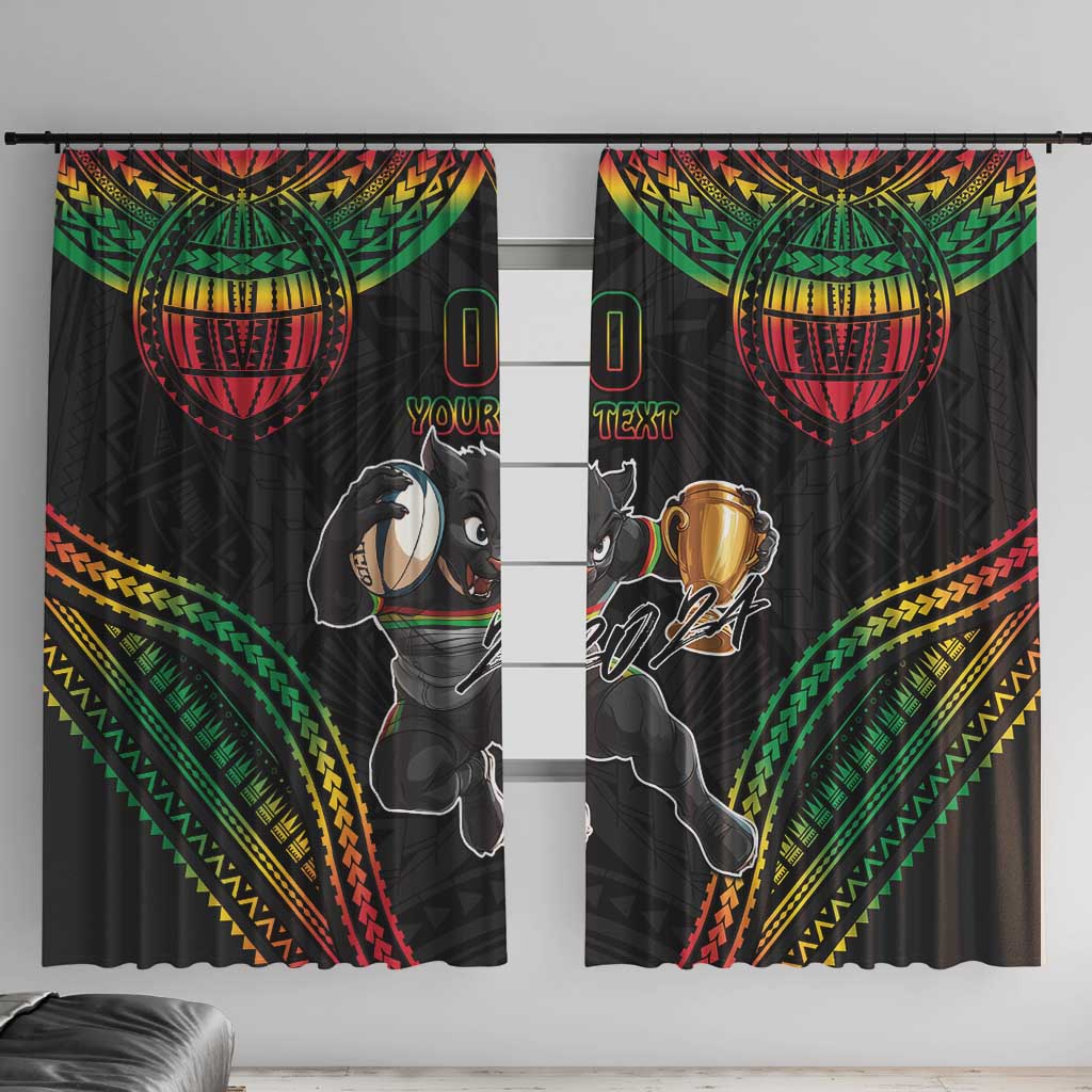 Custom Panthers Champion Grand Final 2024 Window Curtain With Polynesian Style