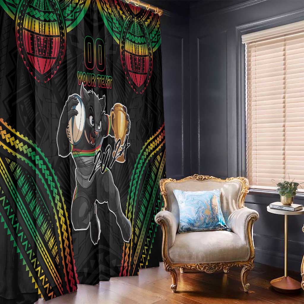 Custom Panthers Champion Grand Final 2024 Window Curtain With Polynesian Style