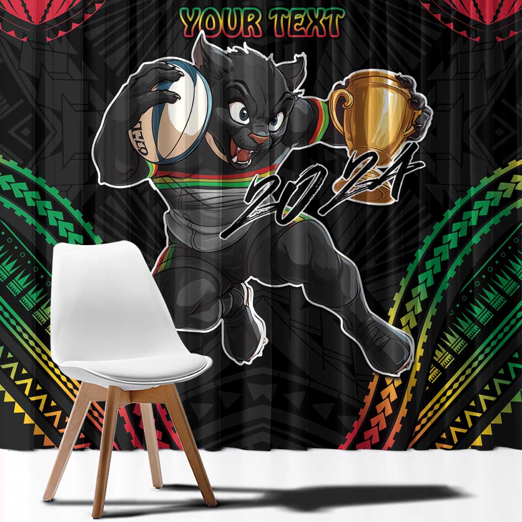 Custom Panthers Champion Grand Final 2024 Window Curtain With Polynesian Style