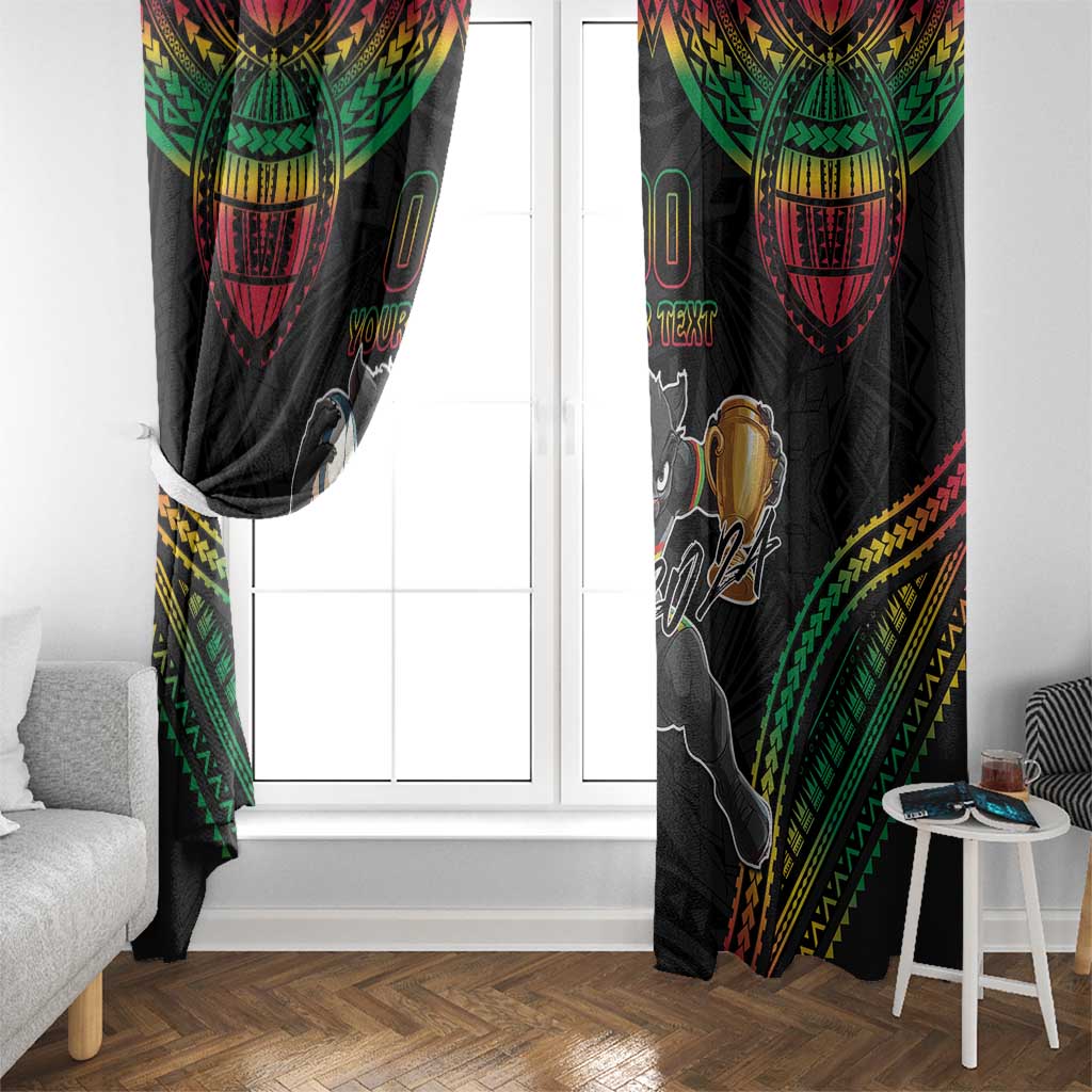 Custom Panthers Champion Grand Final 2024 Window Curtain With Polynesian Style
