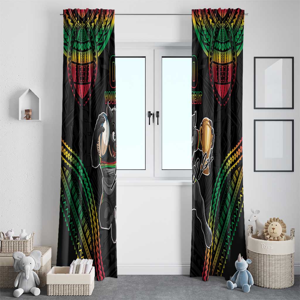 Custom Panthers Champion Grand Final 2024 Window Curtain With Polynesian Style