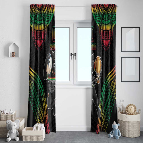 Custom Panthers Champion Grand Final 2024 Window Curtain With Polynesian Style
