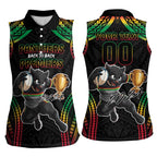 Custom Panthers Champion Grand Final 2024 Women Sleeveless Polo Shirt With Polynesian Style