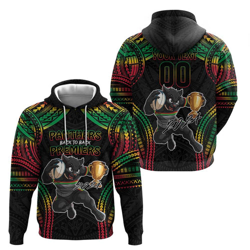 Custom Panthers Champion Grand Final 2024 Zip Hoodie With Polynesian Style