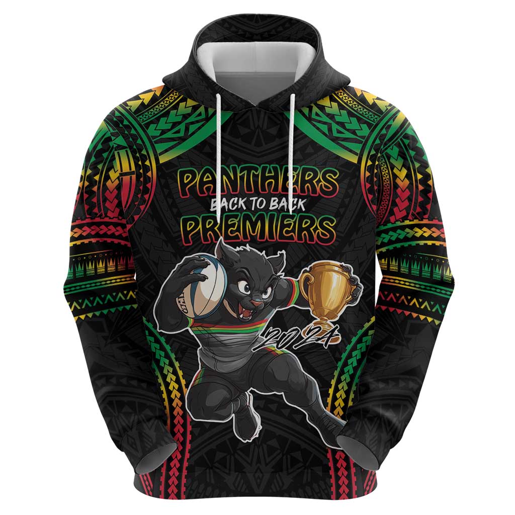Custom Panthers Champion Grand Final 2024 Zip Hoodie With Polynesian Style