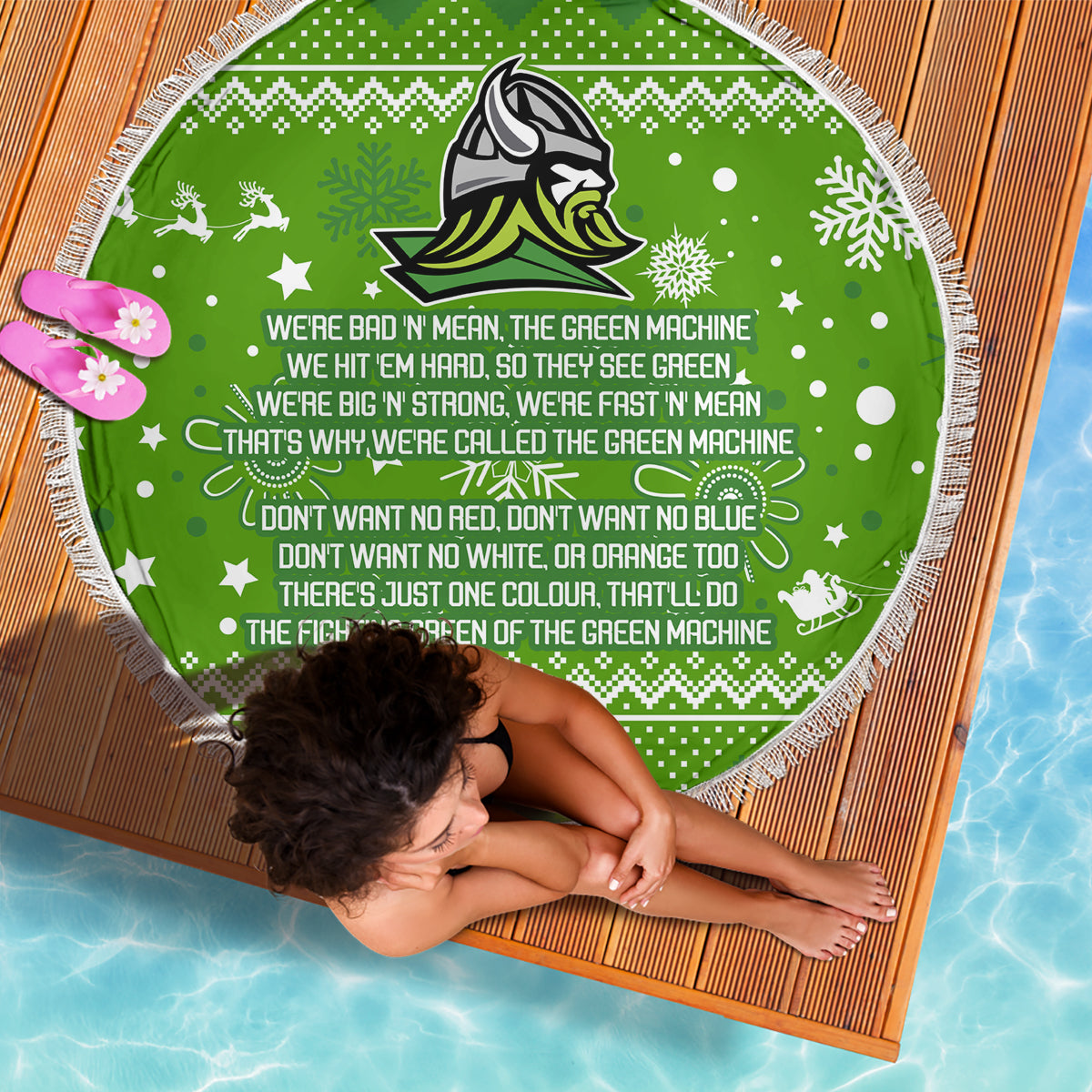 raiders-rugby-beach-blanket-the-mighty-green-machine-2023-christmas-vibe