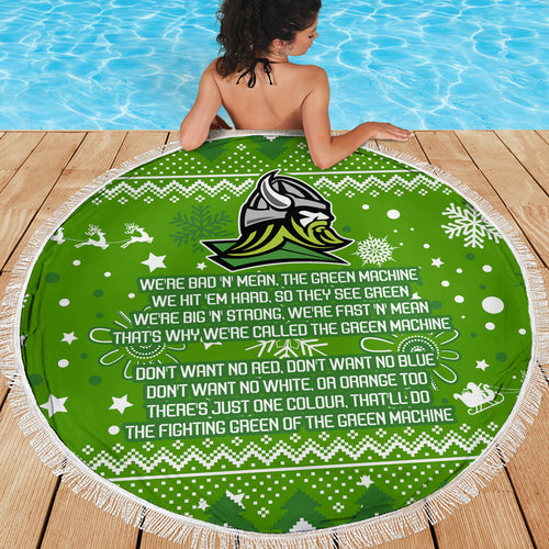 raiders-rugby-beach-blanket-the-mighty-green-machine-2023-christmas-vibe