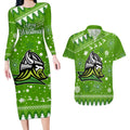 raiders-rugby-couples-matching-long-sleeve-bodycon-dress-and-hawaiian-shirt-the-mighty-green-machine-2023-christmas-vibe