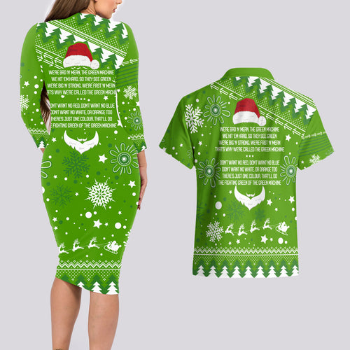 raiders-rugby-couples-matching-long-sleeve-bodycon-dress-and-hawaiian-shirt-the-mighty-green-machine-2023-christmas-vibe