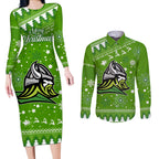 raiders-rugby-couples-matching-long-sleeve-bodycon-dress-and-long-sleeve-button-shirt-the-mighty-green-machine-2023-christmas-vibe