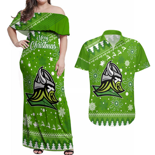 raiders-rugby-couples-matching-off-shoulder-maxi-dress-and-hawaiian-shirt-the-mighty-green-machine-2023-christmas-vibe