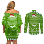 raiders-rugby-couples-matching-off-shoulder-short-dress-and-long-sleeve-button-shirt-the-mighty-green-machine-2023-christmas-vibe