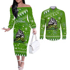 raiders-rugby-couples-matching-off-the-shoulder-long-sleeve-dress-and-long-sleeve-button-shirt-the-mighty-green-machine-2023-christmas-vibe