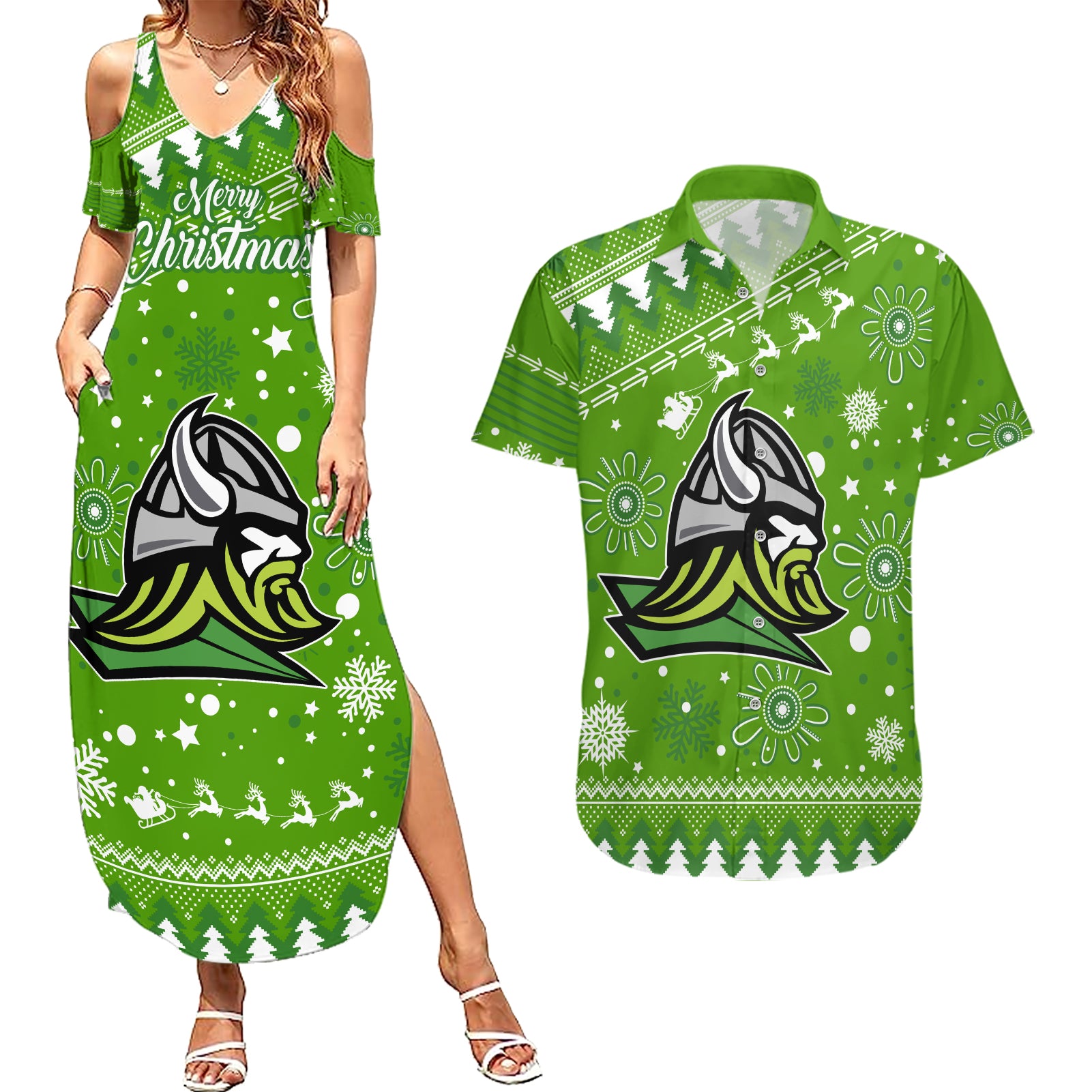 raiders-rugby-couples-matching-summer-maxi-dress-and-hawaiian-shirt-the-mighty-green-machine-2023-christmas-vibe