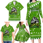 raiders-rugby-family-matching-long-sleeve-bodycon-dress-and-hawaiian-shirt-the-mighty-green-machine-2023-christmas-vibe