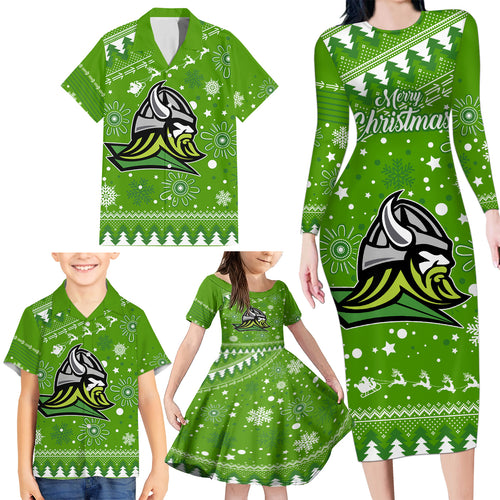 raiders-rugby-family-matching-long-sleeve-bodycon-dress-and-hawaiian-shirt-the-mighty-green-machine-2023-christmas-vibe