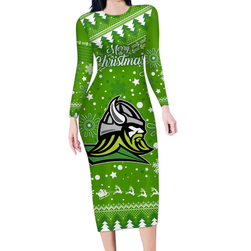 raiders-rugby-family-matching-long-sleeve-bodycon-dress-and-hawaiian-shirt-the-mighty-green-machine-2023-christmas-vibe