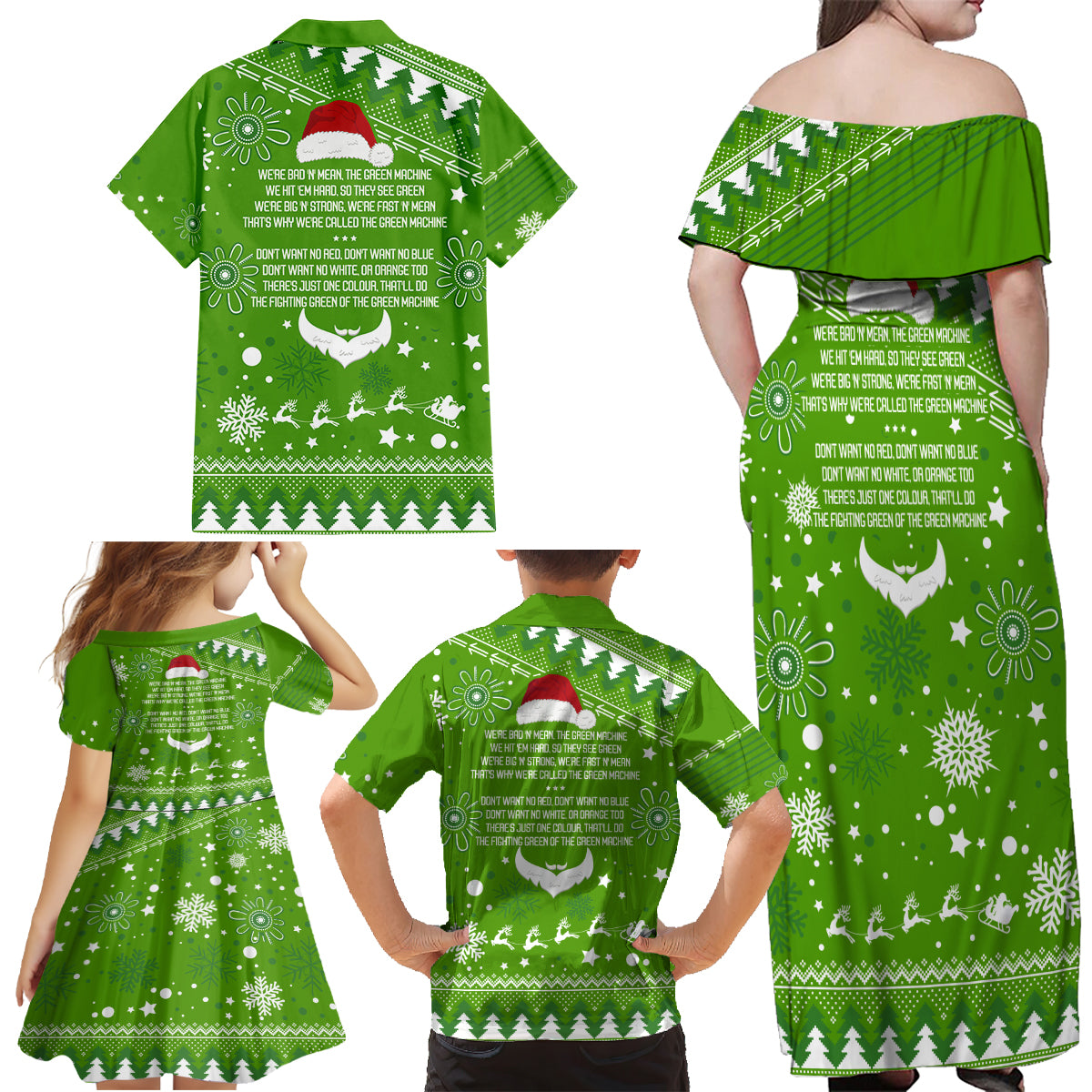 raiders-rugby-family-matching-off-shoulder-maxi-dress-and-hawaiian-shirt-the-mighty-green-machine-2023-christmas-vibe