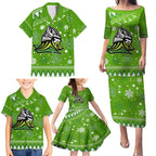 raiders-rugby-family-matching-puletasi-dress-and-hawaiian-shirt-the-mighty-green-machine-2023-christmas-vibe