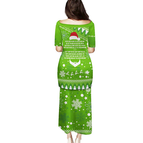 raiders-rugby-family-matching-puletasi-dress-and-hawaiian-shirt-the-mighty-green-machine-2023-christmas-vibe