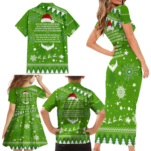raiders-rugby-family-matching-short-sleeve-bodycon-dress-and-hawaiian-shirt-the-mighty-green-machine-2023-christmas-vibe
