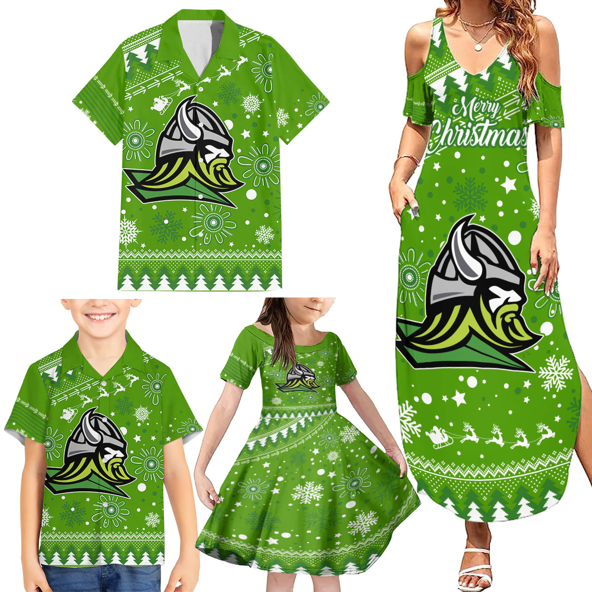 raiders-rugby-family-matching-summer-maxi-dress-and-hawaiian-shirt-the-mighty-green-machine-2023-christmas-vibe