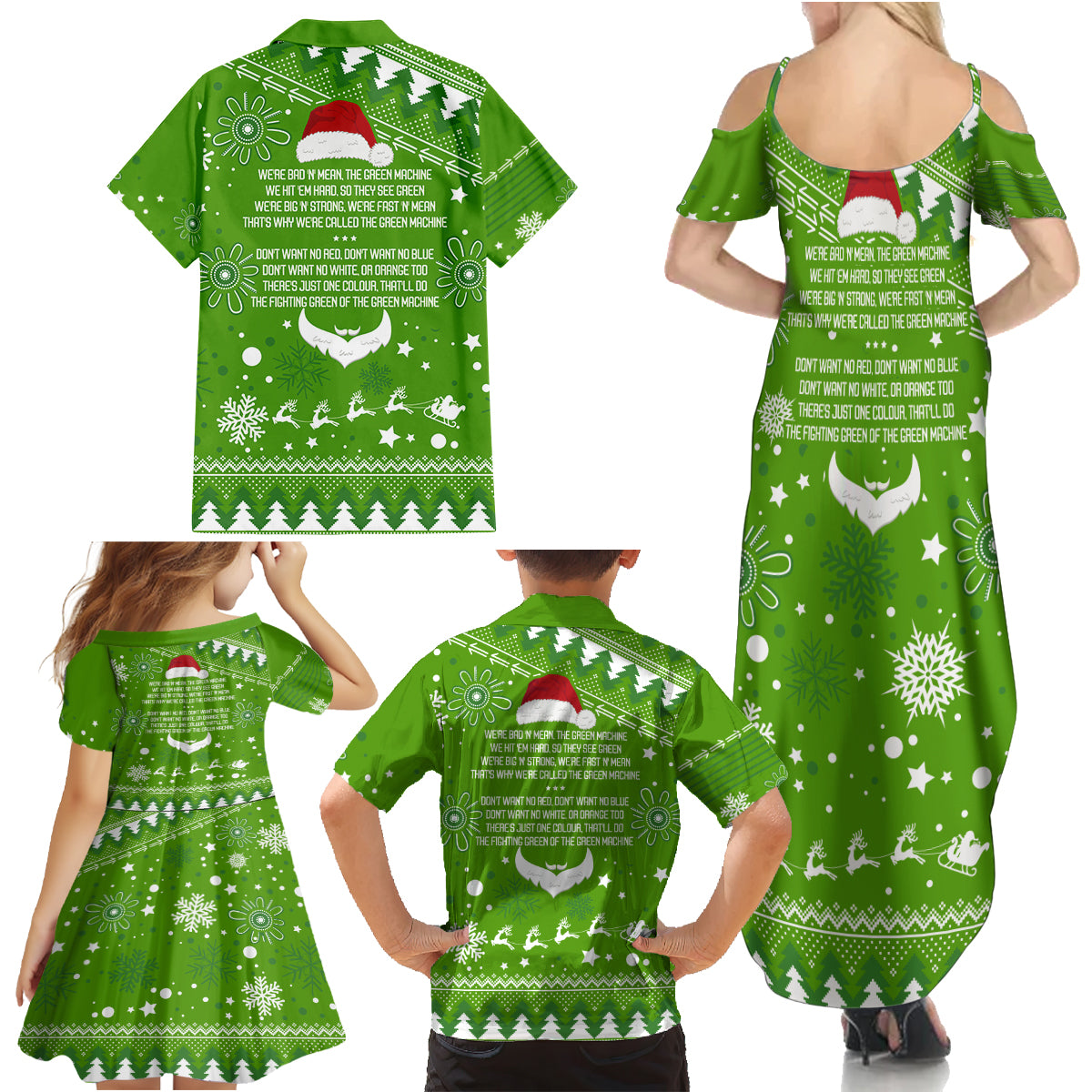 raiders-rugby-family-matching-summer-maxi-dress-and-hawaiian-shirt-the-mighty-green-machine-2023-christmas-vibe
